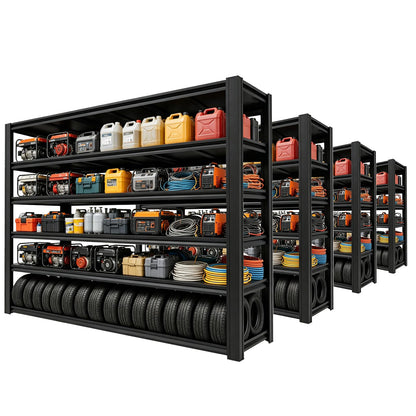 6-Tier Heavy Duty Garage Shelving Unit, 6000 Lbs Capacity Adjustable Metal Storage Shelves, 84" H x 55" W x 24" D, Utility Rack for Basement, Warehouse, and Workshop