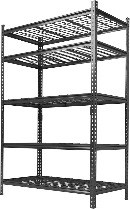 5 Tier Metal Shelving, 48"W x 24"D x 72"H, Heavy Duty Garage Storage Rack