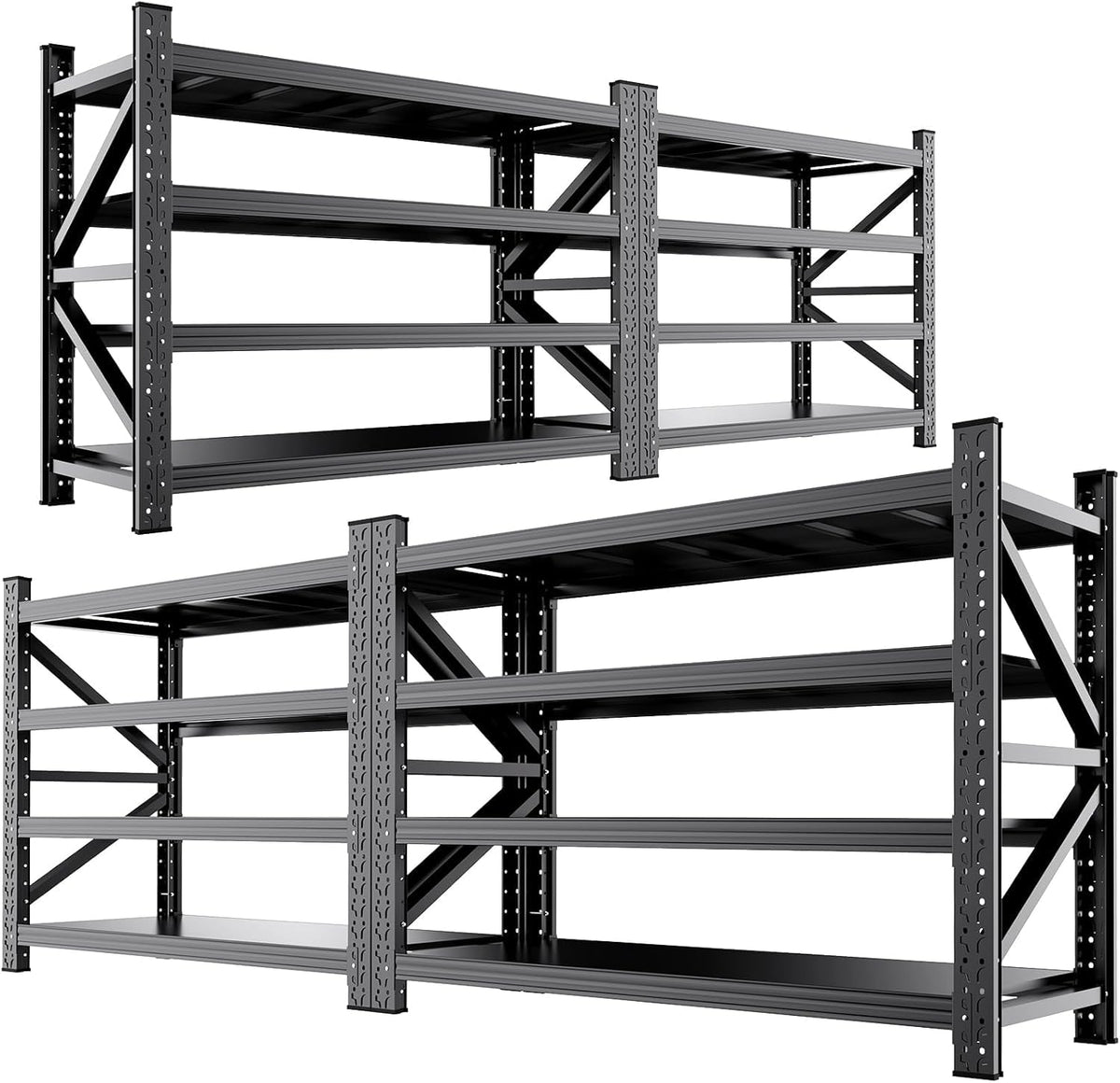 5000LBS Heavy Duty Storage Shelves, 4 Tier Garage Shelving Metal Shelving Unit,Adjustable Heavy Duty Shelving for Garage, Basement, Warehouse, Storage Room,