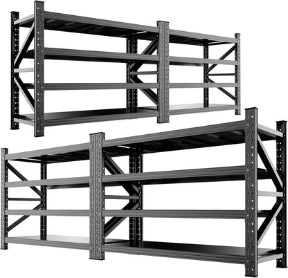5000LBS Heavy Duty Storage Shelves, 4 Tier Garage Shelving Metal Shelving Unit,Adjustable Heavy Duty Shelving for Garage, Basement, Warehouse, Storage Room,