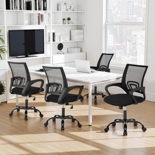 BestOffice | Ergonomic Office Chair | Black | Pack of 1 | Mesh Desk Chair